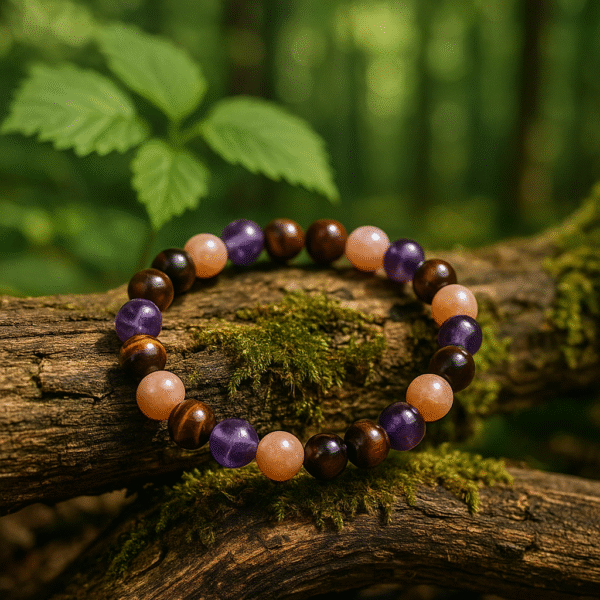 armband amethist, tijgeroog, zonnesteen