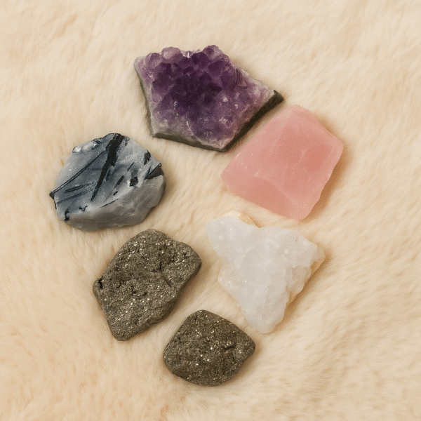 geschenkdoosje met ruwe kristallen