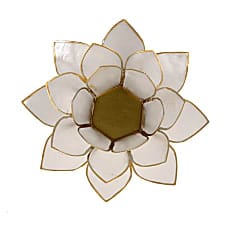 Sfeerlicht Lotus naturel met goudrand