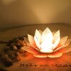 Sfeerlicht Lotus rood/roze met goudrand