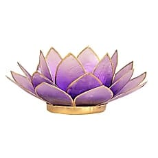 Sfeerlicht Lotus violet met goudrand