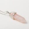 natuurlijke rozenkwarts edelsteen hanger met zachte roze tint
