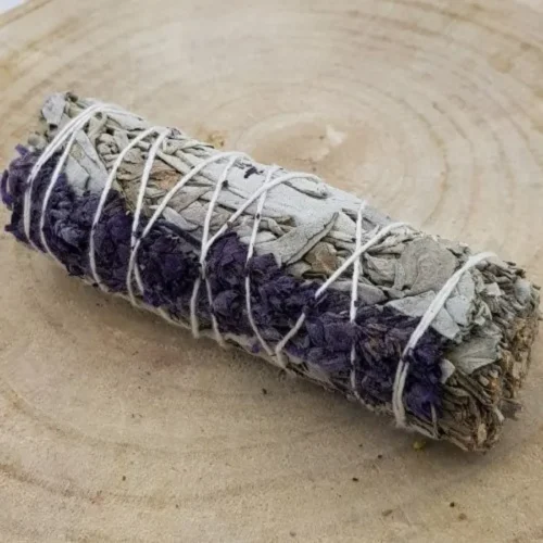 Witte salie smudge met lavendel, set van 2