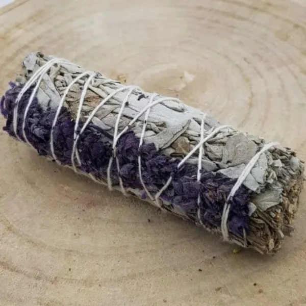Witte salie smudge met lavendel, set van 2