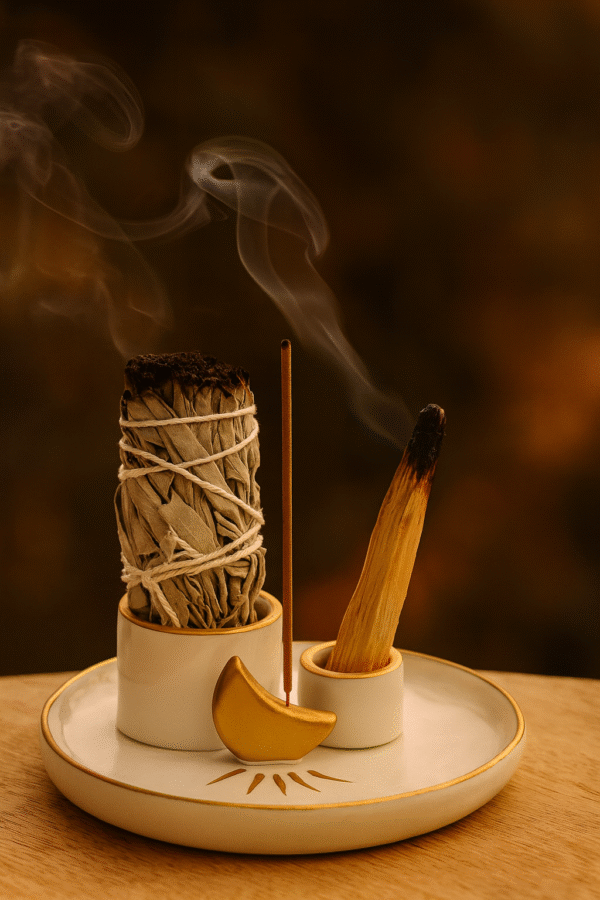 Smudge kit met salie, palo santo en wierook voor energetische reiniging