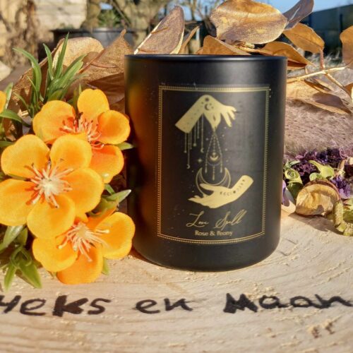 Manifestatiekaars Love Spell met Rozenkwarts