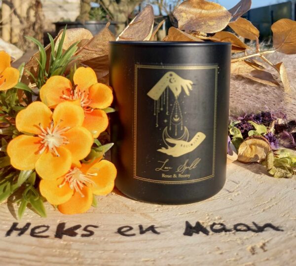 Manifestatiekaars Love Spell met Rozenkwarts