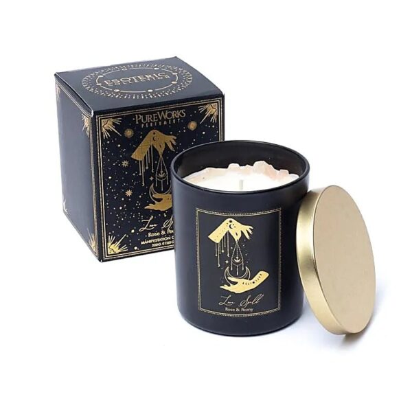 Manifestatiekaars Love Spell met Rozenkwarts